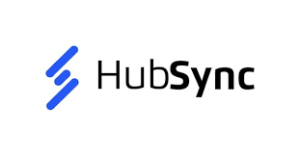 HubSync logo on a digital dashboard displaying AI automation tools for tax and accounting workflows.