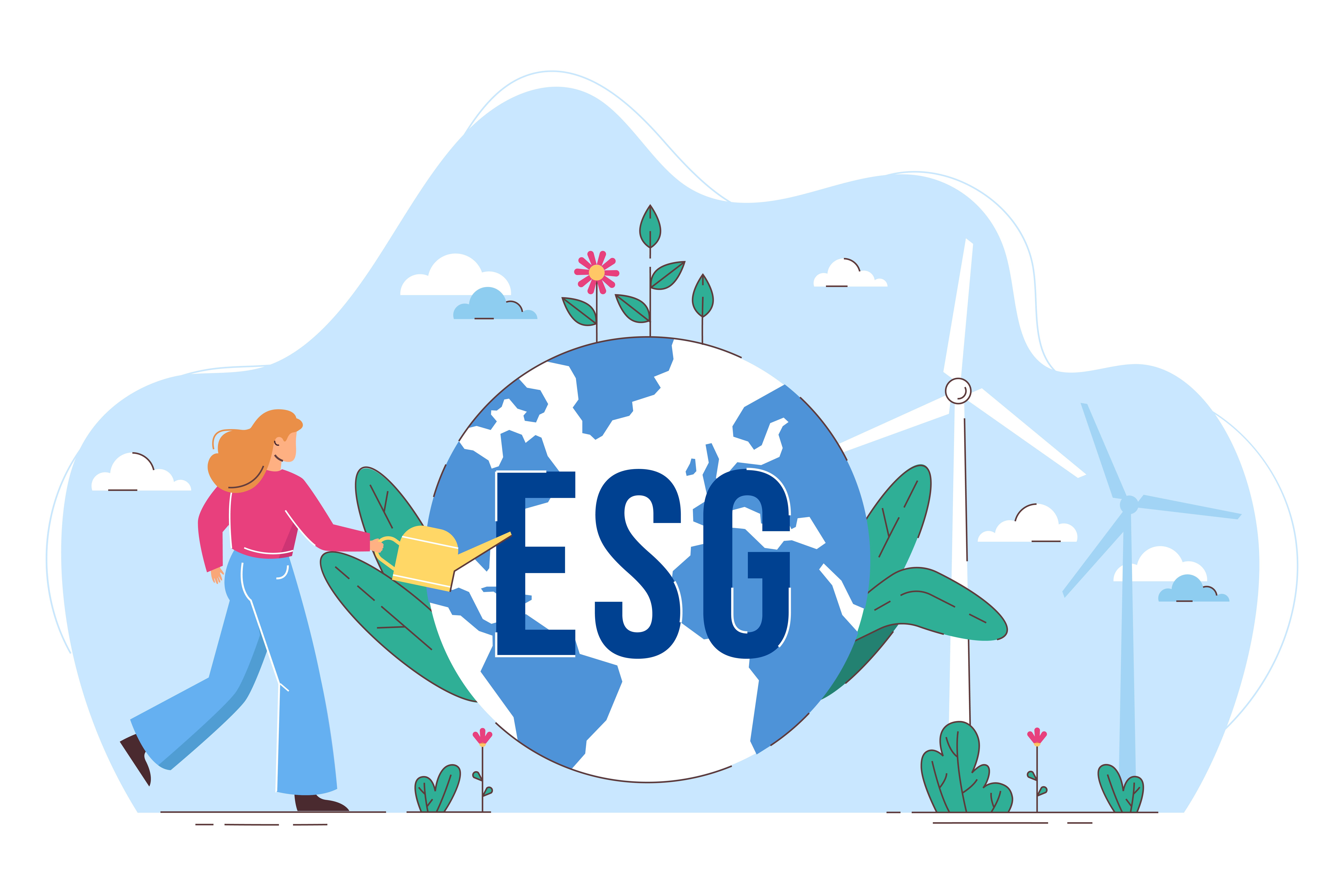 ESG advisors at accounting firms analyzing sustainability data and presenting insights to executives